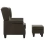 Sillón con taburete reposapiés de tela gris taupe de vidaXL, Sillones - Ref: Foro24-320159, Precio: 277,13 €, Descuento: %