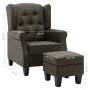 Sillón con taburete reposapiés de tela gris taupe de vidaXL, Sillones - Ref: Foro24-320159, Precio: 277,13 €, Descuento: %