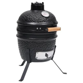 Barbacoa 2 en 1 ahumadora Kamado de cerámica negro 56 cm de vidaXL, Barbacoas - Ref: Foro24-316093, Precio: 259,48 €, Descuen...