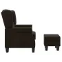 Sillón con taburete reposapiés de tela marrón oscuro de vidaXL, Sillones - Ref: Foro24-320156, Precio: 238,71 €, Descuento: %