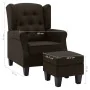Sillón con taburete reposapiés de tela marrón oscuro de vidaXL, Sillones - Ref: Foro24-320156, Precio: 238,71 €, Descuento: %