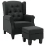 Sillón con taburete reposapiés tela gris oscuro de vidaXL, Sillones - Ref: Foro24-320152, Precio: 237,77 €, Descuento: %