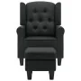 Sillón con taburete reposapiés tela gris oscuro de vidaXL, Sillones - Ref: Foro24-320152, Precio: 237,77 €, Descuento: %