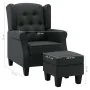 Sillón con taburete reposapiés tela gris oscuro de vidaXL, Sillones - Ref: Foro24-320152, Precio: 237,77 €, Descuento: %