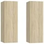 Muebles de TV 2 uds madera contrachapada roble 30,5x30x90 cm de vidaXL, Muebles TV - Ref: Foro24-803351, Precio: 85,75 €, Des...