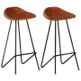 Küchen-Barhocker, 2 Stück, braunes Echtleder von vidaXL, Küchenhocker - Ref: Foro24-320643, Preis: 139,21 €, Rabatt: %