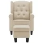Sillón con taburete reposapiés de tela crema de vidaXL, Sillones - Ref: Foro24-320160, Precio: 253,25 €, Descuento: %