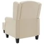 Sillón con taburete reposapiés de tela crema de vidaXL, Sillones - Ref: Foro24-320160, Precio: 253,25 €, Descuento: %