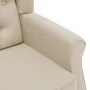 Sillón con taburete reposapiés de tela crema de vidaXL, Sillones - Ref: Foro24-320160, Precio: 253,25 €, Descuento: %