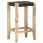 Kitchen stools 2 units genuine black leather 75 cm by vidaXL, Kitchen stools - Ref: Foro24-321835, Price: 117,87 €, Discount: %