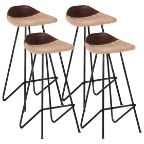 Taburetes de cocina 4 unidades cuero auténtico marrón de vidaXL, Taburetes de cocina - Ref: Foro24-320646, Precio: 170,08 €, ...