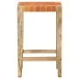 Taburetes de bar 2 piezas cuero auténtico marrón 75 cm de vidaXL, Taburetes de cocina - Ref: Foro24-321830, Precio: 129,09 €,...
