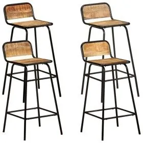 Taburetes de cocina 4 unidades madera maciza de mango de vidaXL, Taburetes de cocina - Ref: Foro24-321955, Precio: 284,54 €, ...