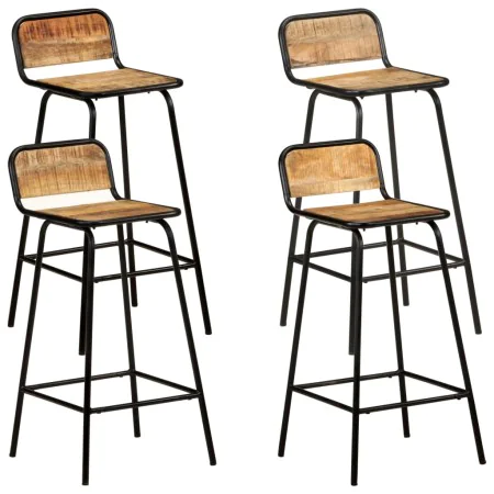 Taburetes de cocina 4 unidades madera maciza de mango de vidaXL, Taburetes de cocina - Ref: Foro24-321955, Precio: 284,54 €, ...