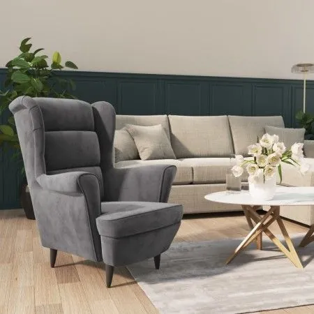 Sillón de terciopelo gris claro de vidaXL, Sillones - Ref: Foro24-324059, Precio: 202,48 €, Descuento: %