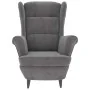 Sillón de terciopelo gris claro de vidaXL, Sillones - Ref: Foro24-324059, Precio: 202,48 €, Descuento: %