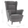 Sillón de terciopelo gris claro de vidaXL, Sillones - Ref: Foro24-324059, Precio: 202,48 €, Descuento: %
