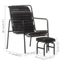 Relax armchair with armrests and footrest in genuine black leather by vidaXL, Armchairs - Ref: Foro24-323729, Price: 101,22 €...