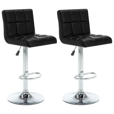 Taburetes de cocina 2 unidades cuero sintético negro by vidaXL, Kitchen stools - Ref: Foro24-323634, Price: 112,40 €, Discoun...