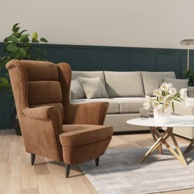 Sillón de terciopelo marrón de vidaXL, Sillones - Ref: Foro24-324067, Precio: 200,68 €, Descuento: %