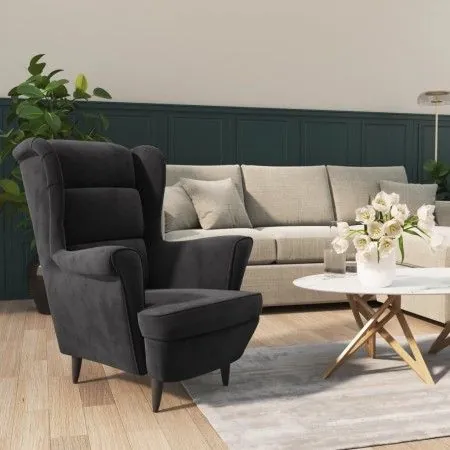 Sillón de terciopelo gris oscuro de vidaXL, Sillones - Ref: Foro24-324060, Precio: 200,98 €, Descuento: %