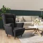 Sillón de terciopelo gris oscuro de vidaXL, Sillones - Ref: Foro24-324060, Precio: 200,98 €, Descuento: %