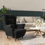 Sillón de terciopelo negro de vidaXL, Sillones - Ref: Foro24-324065, Precio: 200,75 €, Descuento: %