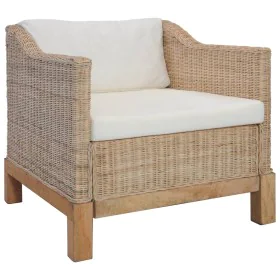 Sillón con cojines ratán natural de vidaXL, Sillones - Ref: Foro24-283075, Precio: 307,93 €, Descuento: %