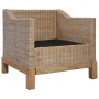 Sillón con cojines ratán natural de vidaXL, Sillones - Ref: Foro24-283075, Precio: 307,93 €, Descuento: %
