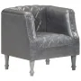Sillón de cuero de cabra auténtico gris de vidaXL, Sillones - Ref: Foro24-286618, Precio: 246,11 €, Descuento: %