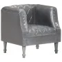 Sillón de cuero de cabra auténtico gris de vidaXL, Sillones - Ref: Foro24-286618, Precio: 246,11 €, Descuento: %