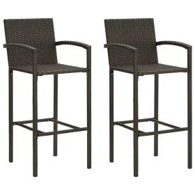 Taburetes de cocina 2 unidades ratán sintético marrón de vidaXL, Sillas de jardín - Ref: Foro24-313451, Precio: 99,89 €, Desc...