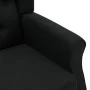 Sillón con taburete reposapiés de tela negro de vidaXL, Sillones - Ref: Foro24-320153, Precio: 285,27 €, Descuento: %
