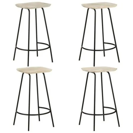 Taburetes de cocina 4 unidades madera maciza de mango de vidaXL, Taburetes de cocina - Ref: Foro24-320648, Precio: 222,91 €, ...