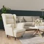 Sillón de terciopelo blanco crema de vidaXL, Sillones - Ref: Foro24-324068, Precio: 218,91 €, Descuento: %