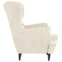 Sillón de terciopelo blanco crema de vidaXL, Sillones - Ref: Foro24-324068, Precio: 218,91 €, Descuento: %
