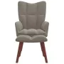 Sillón de relax con taburete de terciopelo gris claro de vidaXL, Sillones - Ref: Foro24-328062, Precio: 126,43 €, Descuento: %