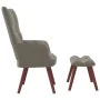 Sillón de relax con taburete de terciopelo gris claro de vidaXL, Sillones - Ref: Foro24-328062, Precio: 126,43 €, Descuento: %