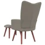 Sillón de relax con taburete de terciopelo gris claro de vidaXL, Sillones - Ref: Foro24-328062, Precio: 126,43 €, Descuento: %
