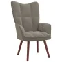 Sillón de relax con taburete de terciopelo gris claro de vidaXL, Sillones - Ref: Foro24-328062, Precio: 126,43 €, Descuento: %