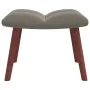 Sillón de relax con taburete de terciopelo gris claro de vidaXL, Sillones - Ref: Foro24-328062, Precio: 126,43 €, Descuento: %
