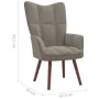 Sillón de relax con taburete de terciopelo gris claro de vidaXL, Sillones - Ref: Foro24-328062, Precio: 126,43 €, Descuento: %