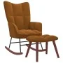 Brown velvet rocking chair with footrest by vidaXL, Rocking chairs - Ref: Foro24-328158, Price: 179,35 €, Discount: %