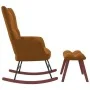 Brown velvet rocking chair with footrest by vidaXL, Rocking chairs - Ref: Foro24-328158, Price: 179,35 €, Discount: %
