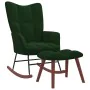 Silla mecedora con reposapiés terciopelo verde oscuro by vidaXL, Rocking chairs - Ref: Foro24-328152, Price: 176,61 €, Discou...