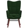 Silla mecedora con reposapiés terciopelo verde oscuro by vidaXL, Rocking chairs - Ref: Foro24-328152, Price: 176,61 €, Discou...