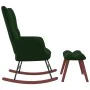 Silla mecedora con reposapiés terciopelo verde oscuro by vidaXL, Rocking chairs - Ref: Foro24-328152, Price: 176,61 €, Discou...