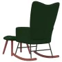 Silla mecedora con reposapiés terciopelo verde oscuro by vidaXL, Rocking chairs - Ref: Foro24-328152, Price: 176,61 €, Discou...