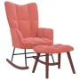 Schaukelstuhl mit Fußstütze aus rosa Samt von vidaXL, Schaukelstühle - Ref: Foro24-328154, Preis: 182,09 €, Rabatt: %