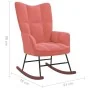 Schaukelstuhl mit Fußstütze aus rosa Samt von vidaXL, Schaukelstühle - Ref: Foro24-328154, Preis: 182,09 €, Rabatt: %